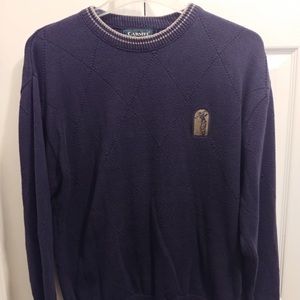 Carmel Men's Sport Golf Plaid Embroidered Logo Pullover Sweater.